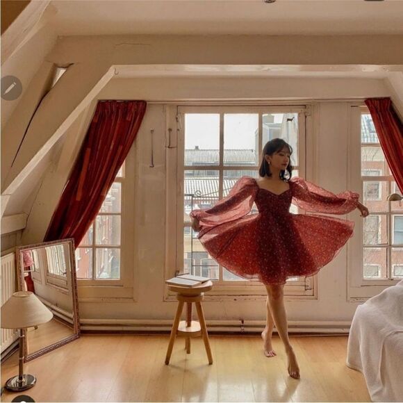 NWT Selkie The Crimson Princess Mini Dress - Picture 15 of 17